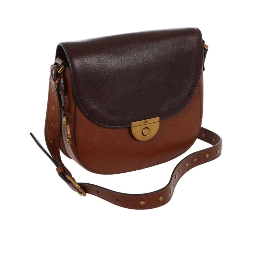 Fossil‎ Women's Emi Leather Saddle Bags Variety Colors color block crossbody
